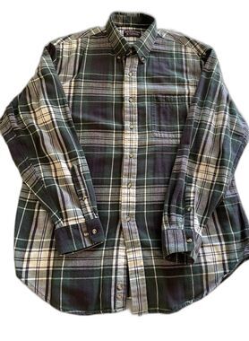 Roundtree & Yorke Shirt Men Chest Size 44” Blue & Green Plaid